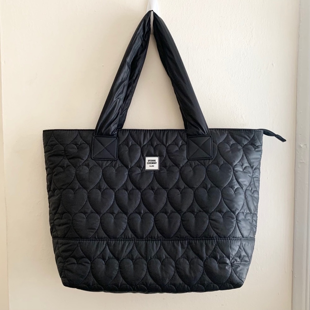Opening Ceremony Black Quilted Chinatown Tote